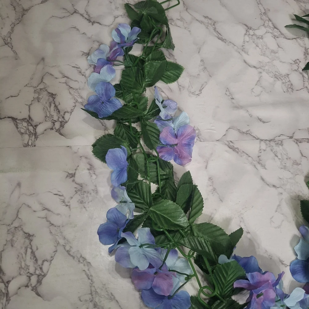 Artificial Blue and Purple Floral Garland